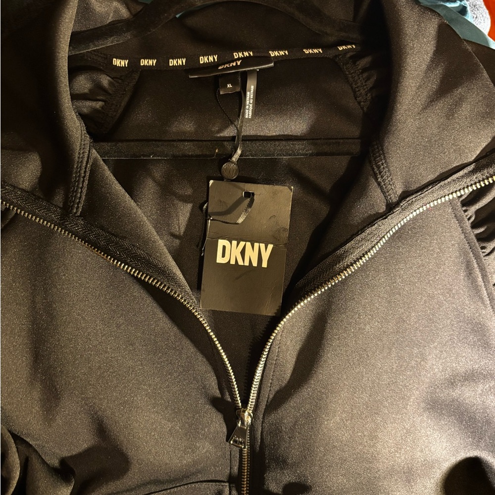 DKNY Women's Black Bomber Jacket - Picture 5 of 11